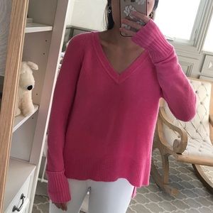 XXS Jcrew Pink Supersoft Yarn V-neck Sweater